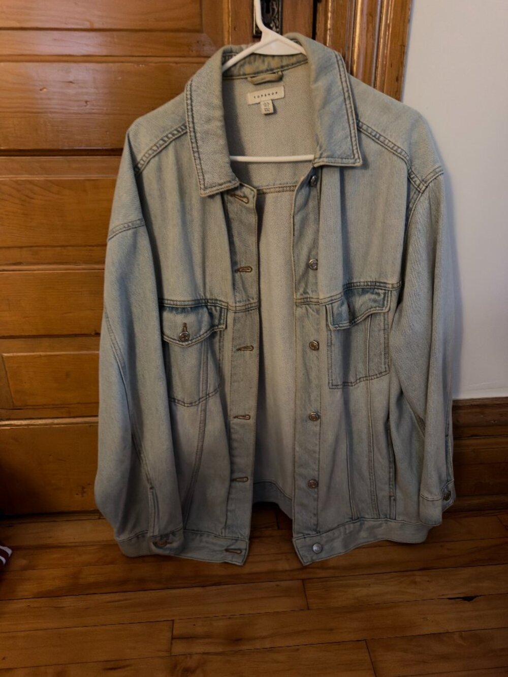 Topshop Oversized Light Denim Jacket Size 10